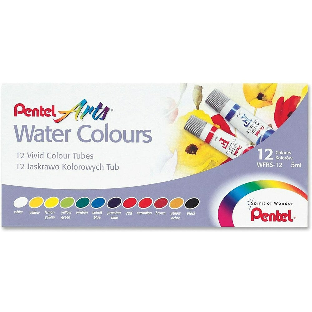Image of Pentel Watercolour Paint Set, Assorted, 12 Pack