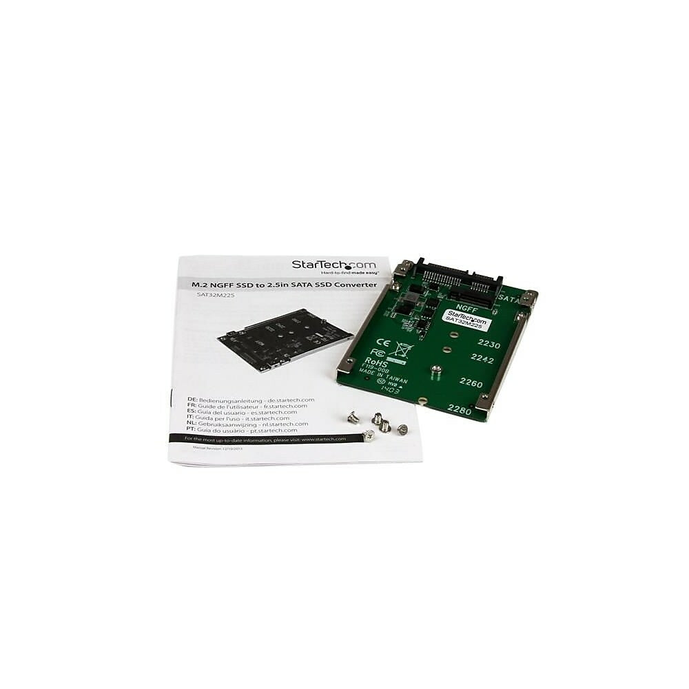 Image of StarTech M.2 NGFF SSD to 2.5in SATA Adapter Converter, Black