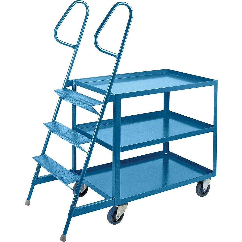 Image of Kleton Stock Picking Carts, 3 Shelves, 3 Steps, 24"W. x 36"D. x 61"H