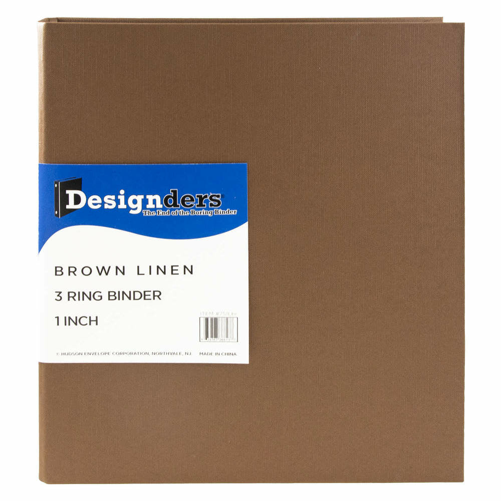 Image of JAM Paper Premium Linen Textured 1" 3-Ring Binder - Brown, Brown_74094