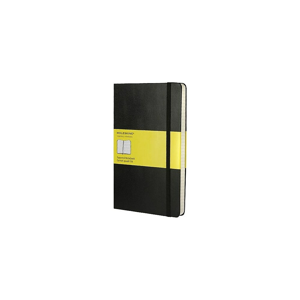 Image of Moleskine Classic Black Hard Cover Large Squared Notebook, 5" x 8-1/4"