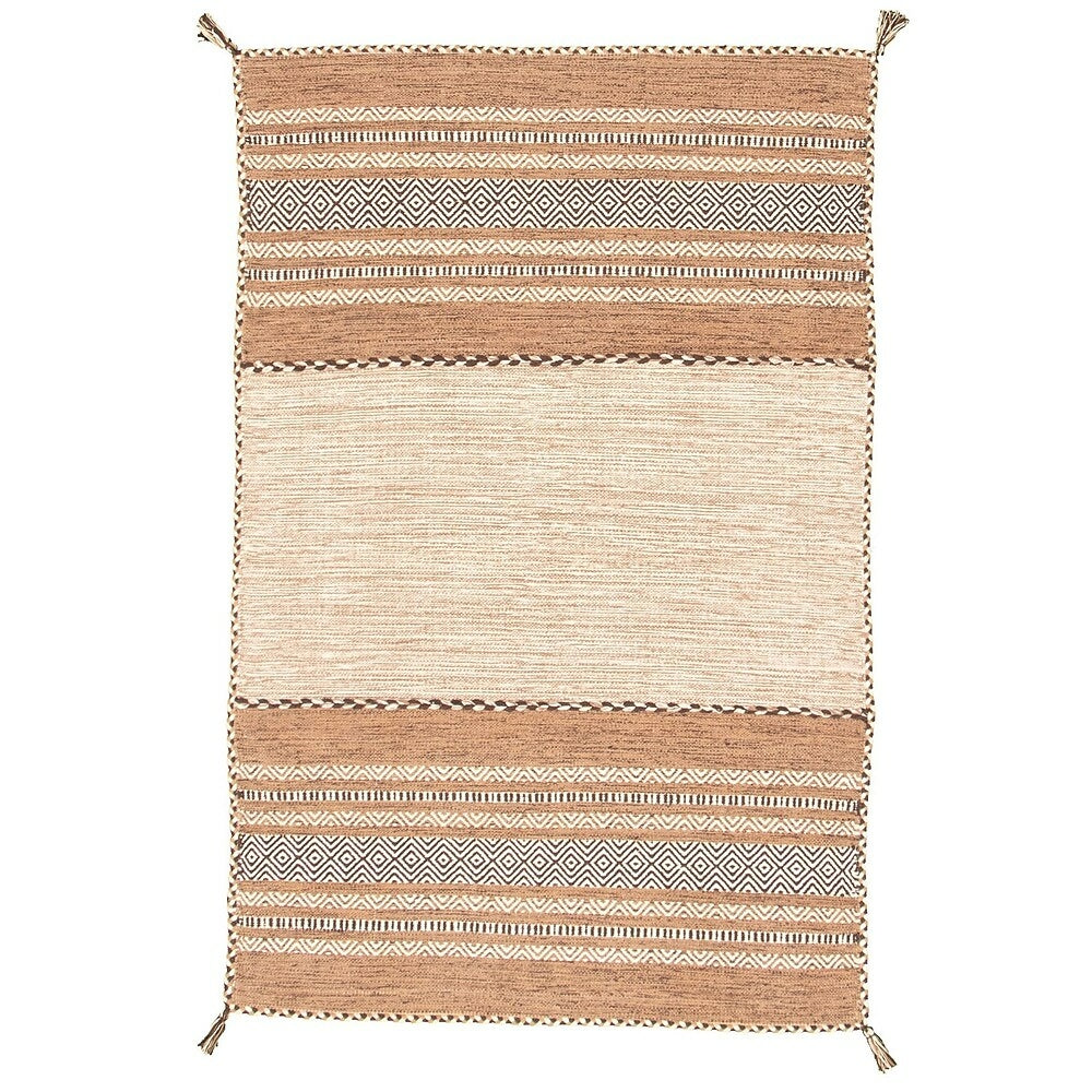 Image of eCarpetGallery Bold & Colourful Wool Kilim - 4' x 6' - Tan