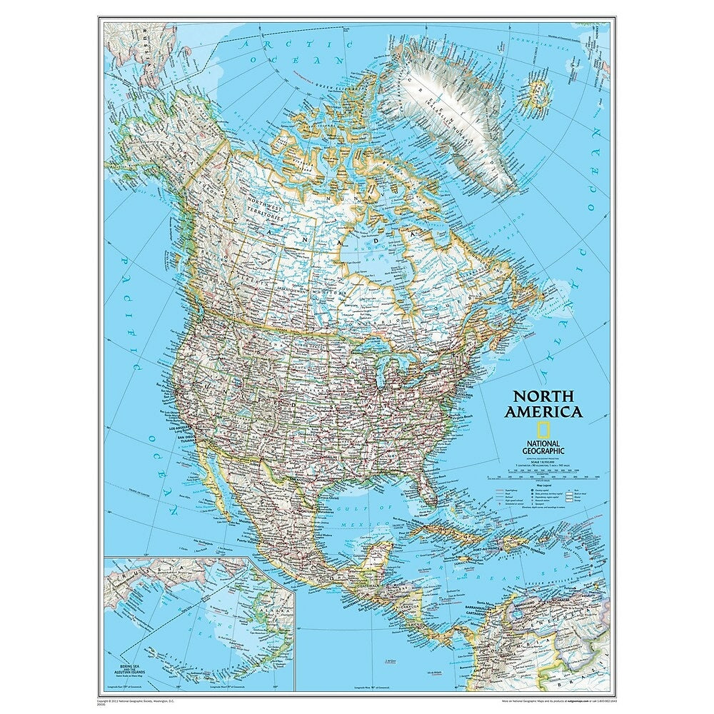 Image of National Geographic Maps North America Wall Map (NGMRE00620148)