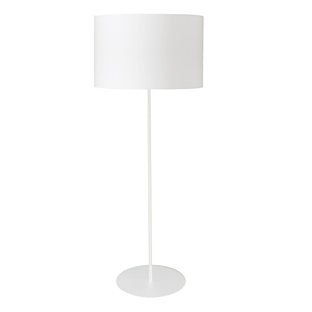 Image of Dainolite 1LT Drum Floor Lamp With White Shade