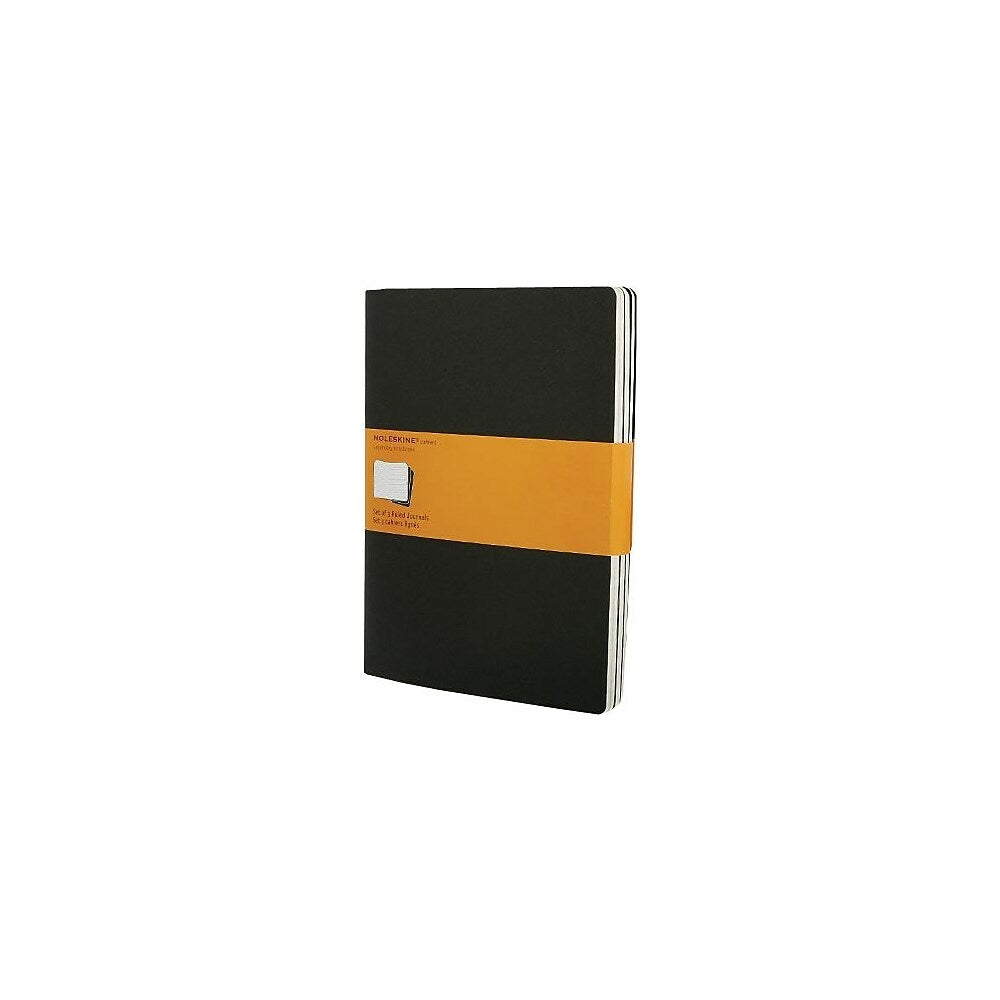 Image of Moleskine Cahier Black Extra Large Ruled Journals - 7-1/2" x 10" - 3 Pack