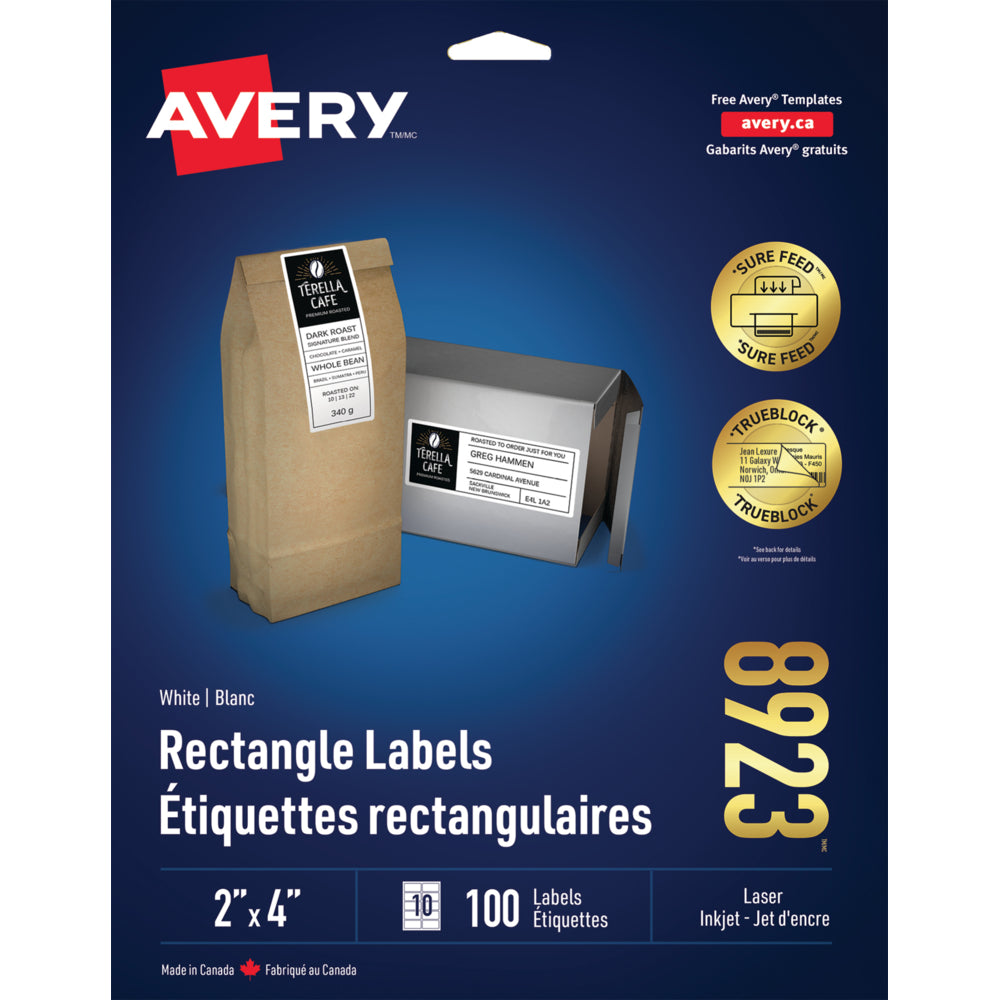 Image of Avery TrueBlock Laser/Inkjet Shipping Labels