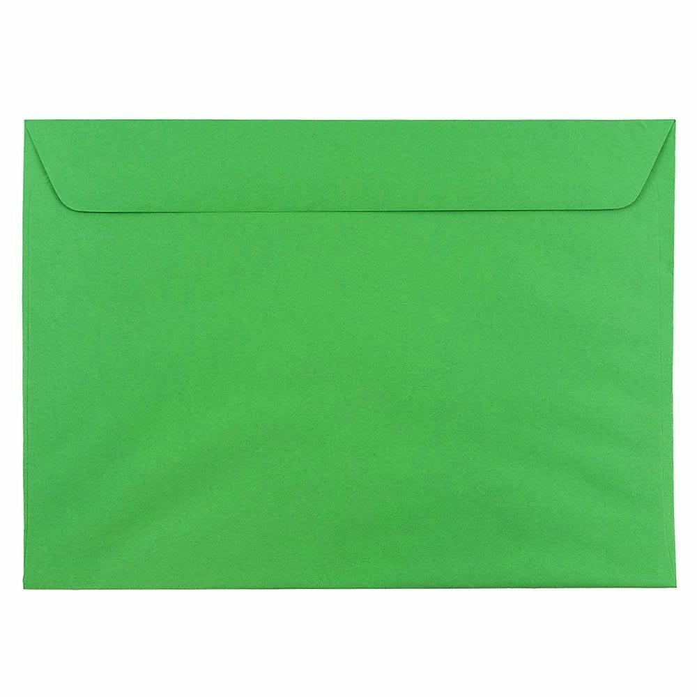 Image of JAM Paper 9 x 12 Booklet Envelopes, Brite Hue Christmas Green Recycled, 1000 Pack (154124B)