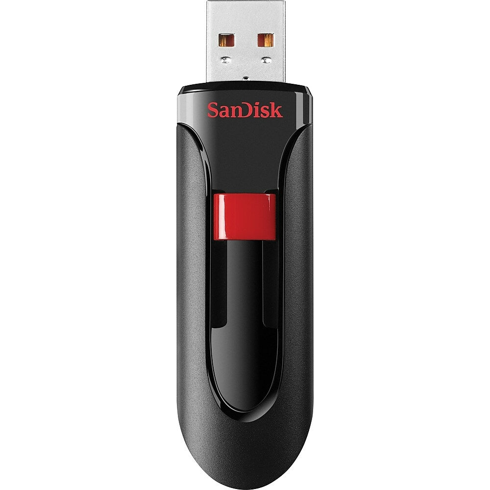 Image of SanDisk Cruzer Glide USB Flash Drive, 64GB, Black