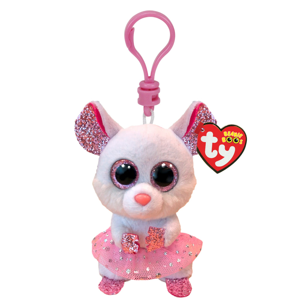 Image of Ty Nina Ballerina Mouse Clip - White and Pink