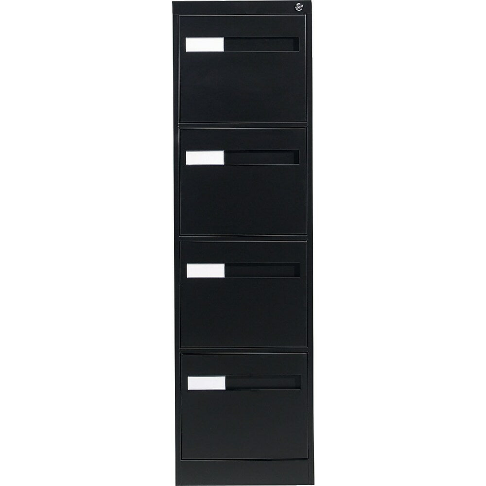 Image of Global 2800 Series Premium Vertical Letter File Cabinet, 4-Drawer, Black