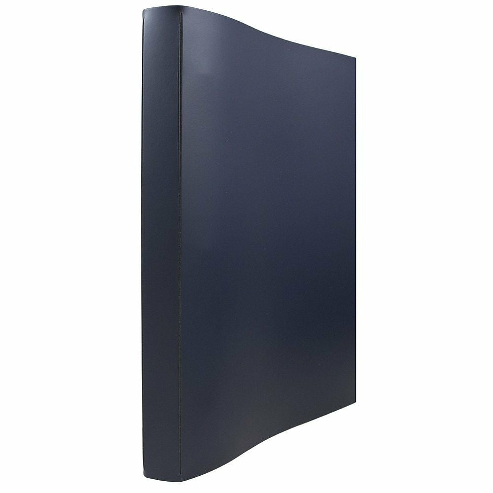 Image of JAM Paper Italian Leather 3 Ring Binder, 3/4", Navy Blue (369231774)