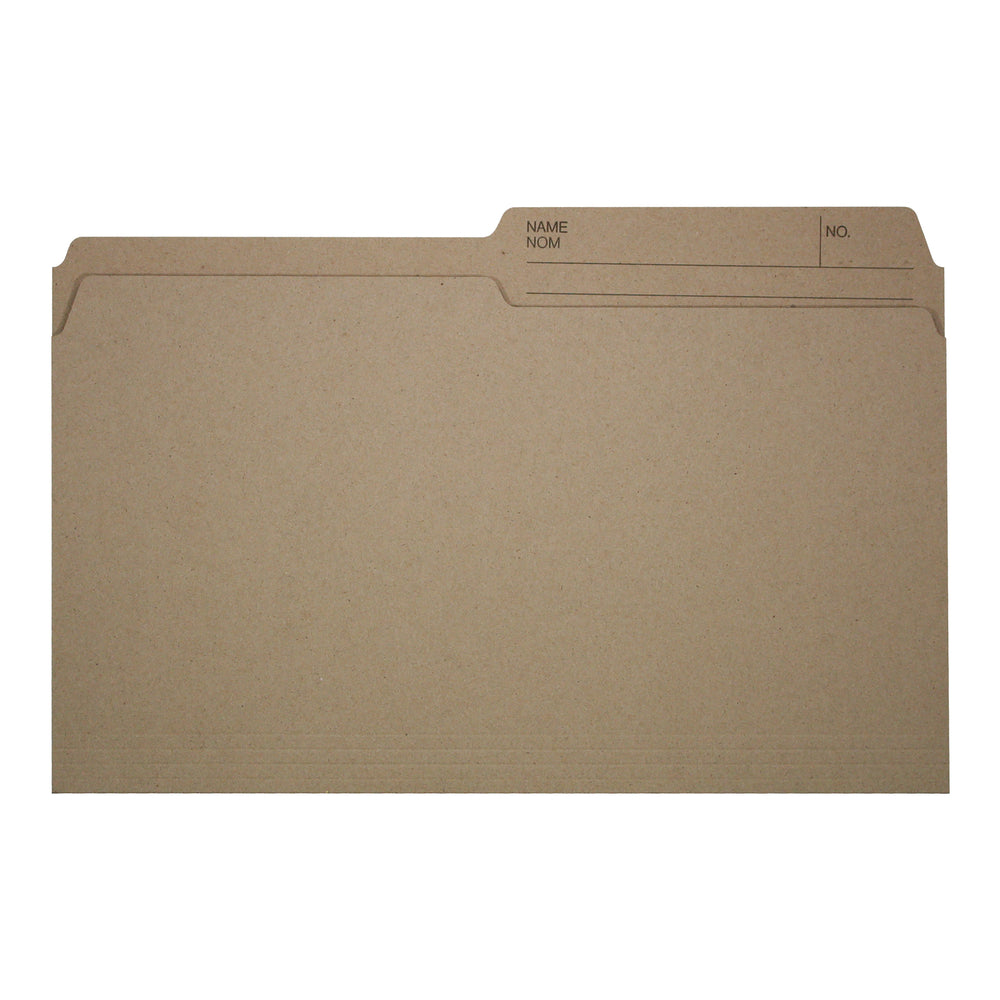 Image of Hilroy Enviro-Plus Recycled File Folders - Legal Size - 9" x 14 7/8" - Sand - 100 Pack, Brown