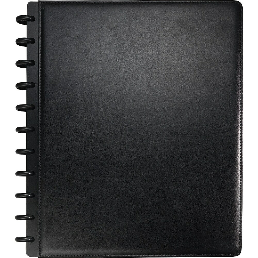 Image of M by Staples Arc Customizable Leather Notebook - 120 Pages - 11" x 8-1/2" - Black