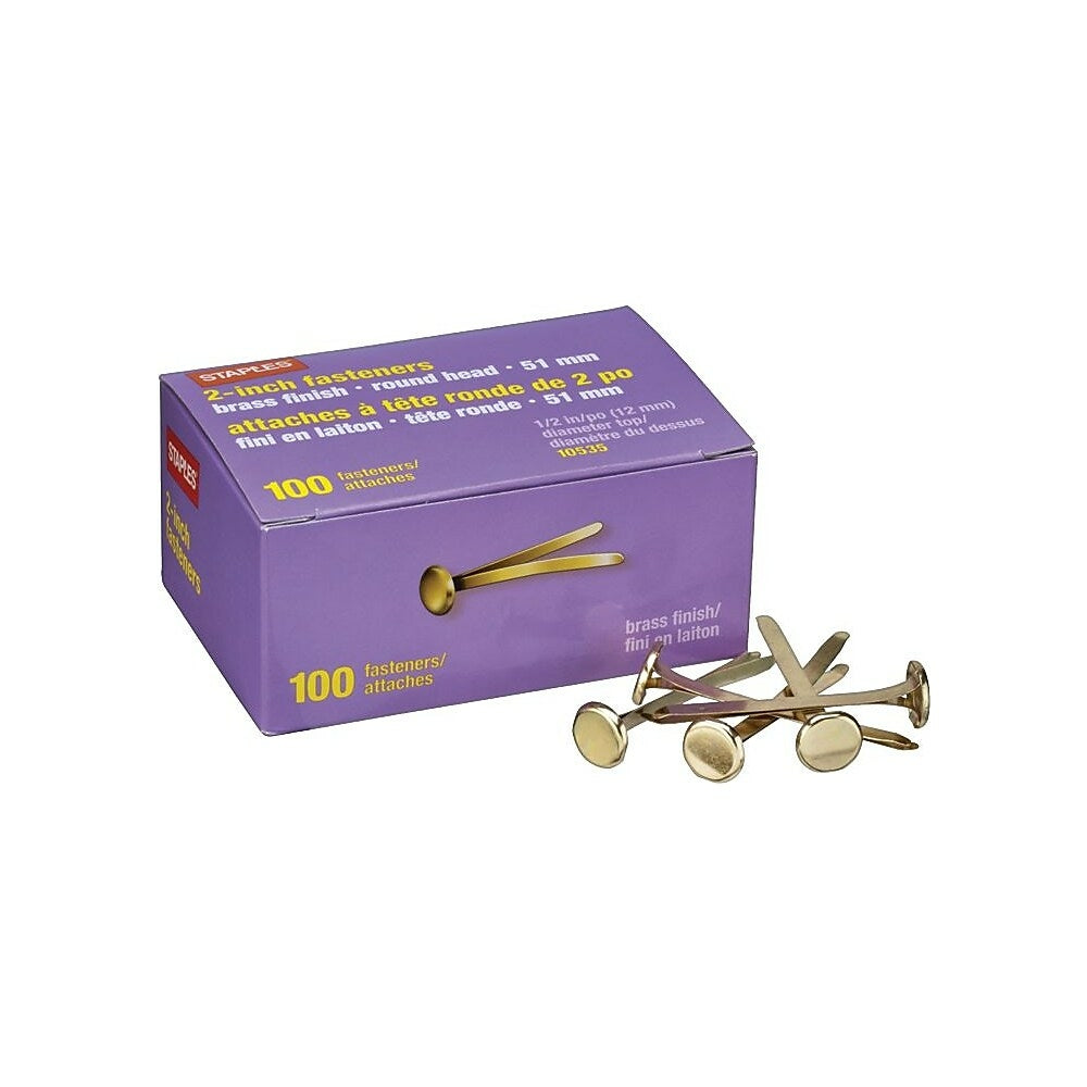 Image of Staples Brass Fasteners - 2", 100 Pack
