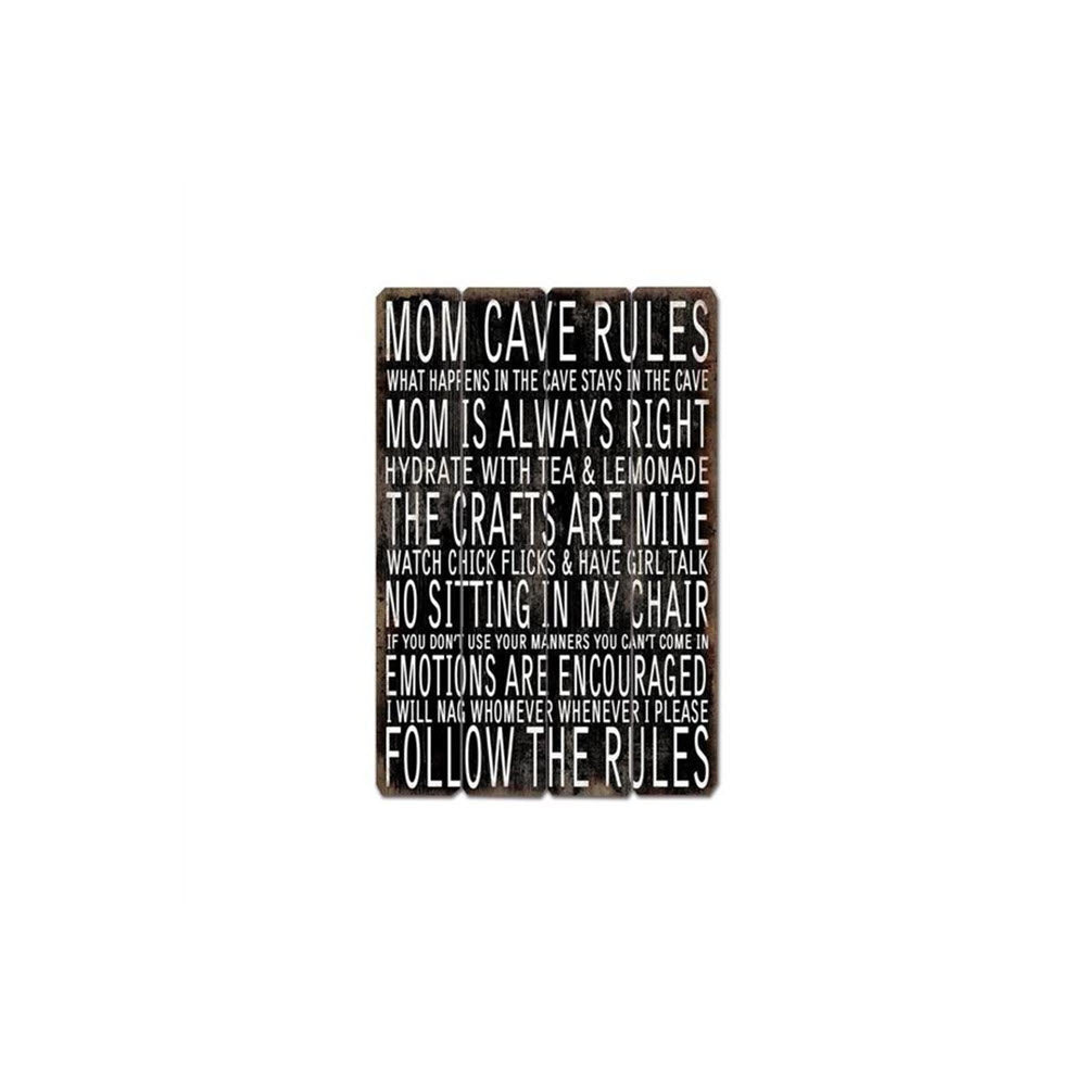 Image of Sign-A-Tology Mom Cave Rule Vintage Sign - 24" x 16"