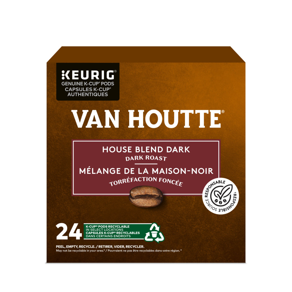 Image of Van Houtte House Blend Dark - Dark Roast - K-Cup Coffee Pods - 24 pack