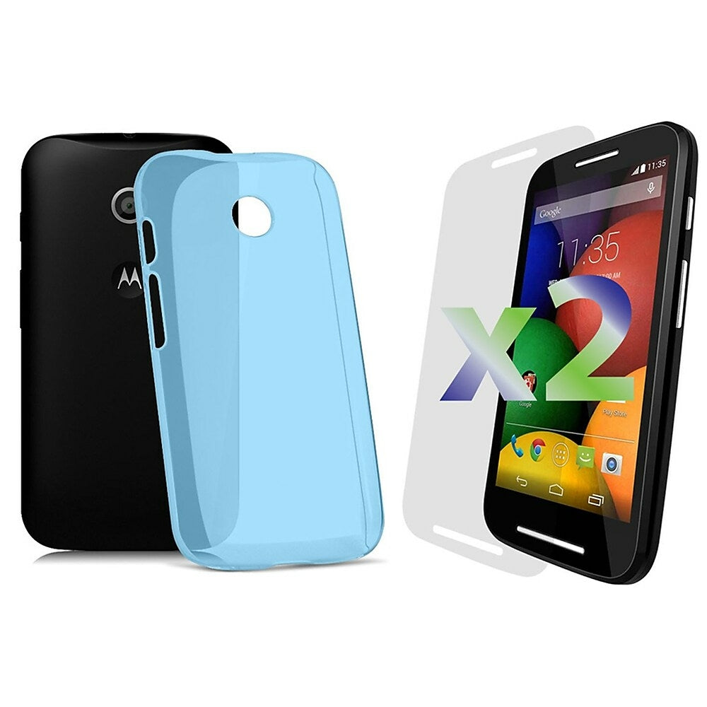 Image of Exian Transparent Case for Moto E - Blue