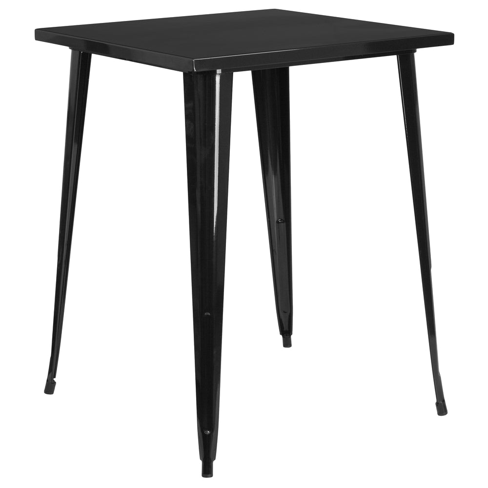 Image of Flash Furniture 31.5" Square Black Metal Indoor-Outdoor Bar Height Table