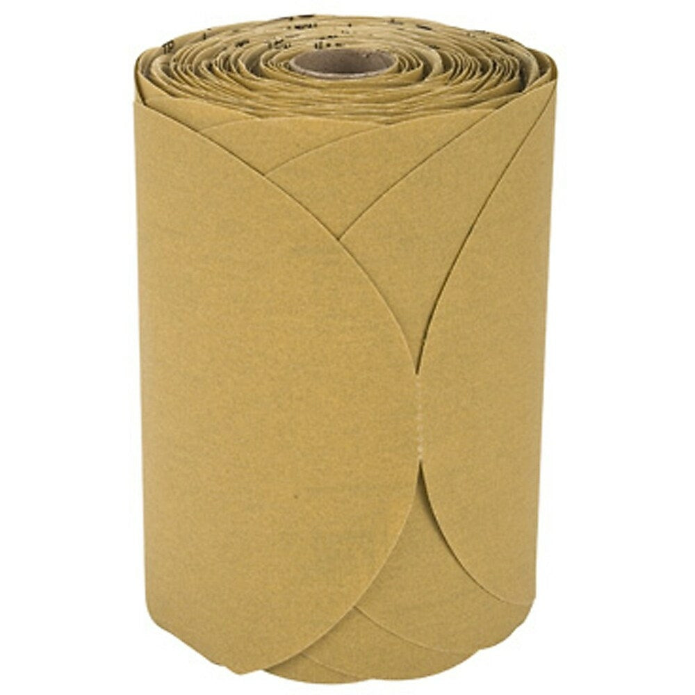 Image of SCN Industrial Stikit 216U Gold Paper Disc Roll, 6" Dia., P180 Grit, Aluminum Oxide