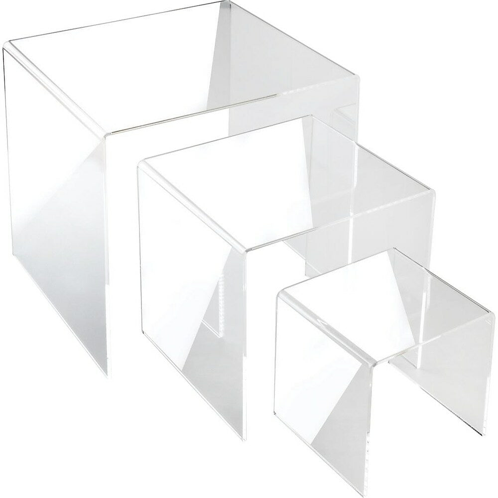 Image of Large Square Acrylic Risers, 4", 6", 8", Sets of 3, 2 Pack