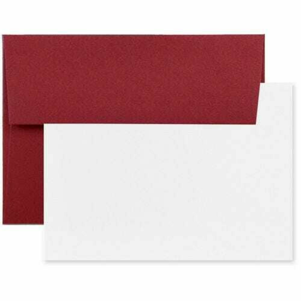 Image of JAM Paper Blank Greeting Cards Set - A6 Size - 4.75" x 6.5" - Dark Red - 25 Pack