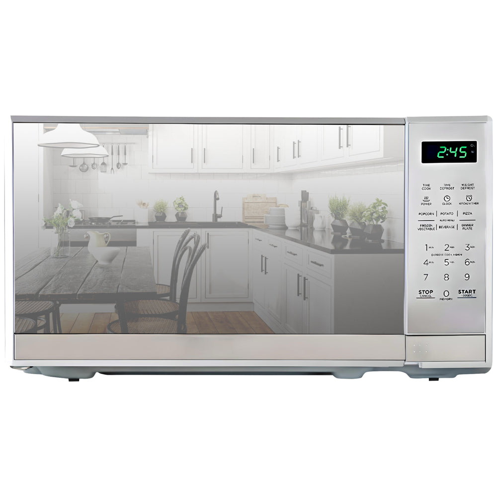 Image of Total Chef Countertop Microwave Oven with Digital Touch Controls, 700W, 0.7 Cu Ft - Stainless Steel, Silver