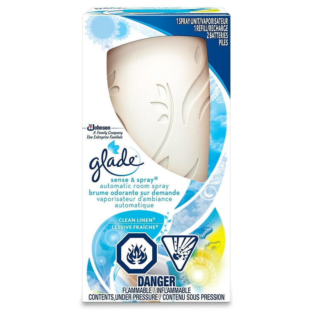 Image of Glade Sense & Spray Room Spray Kit, Clean Linen, White