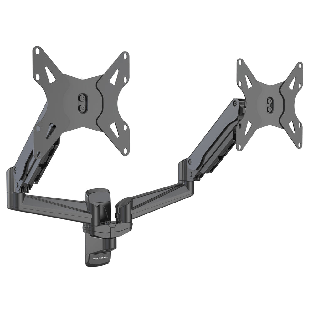 Image of ShoppingAll Pneumatic Dual Gas Spring Dual Monitor Wall Mount - Black