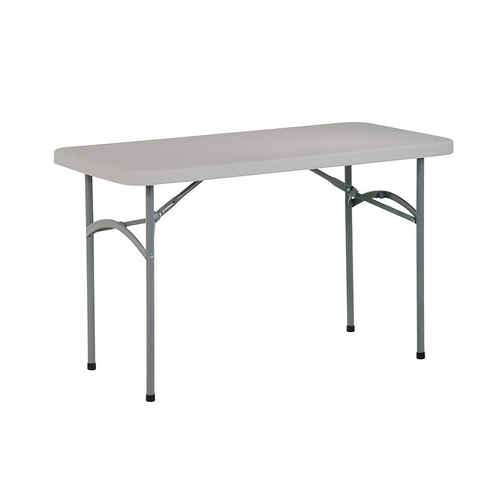 Image of Staples Banquet Table with Folding Legs, 48", Light Grey, Yellow