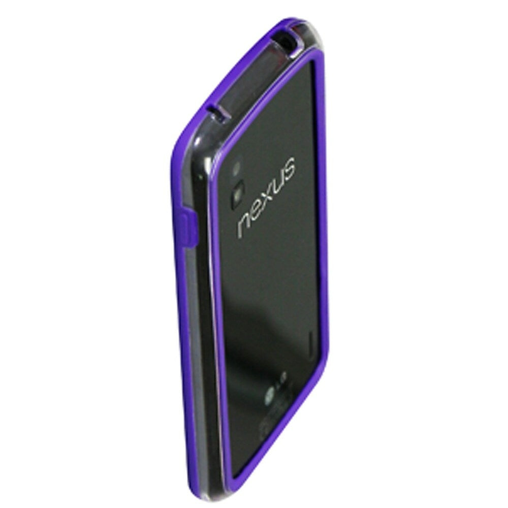 Image of Exian Silicone Bumper Case for Google Nexus 4 - Purple