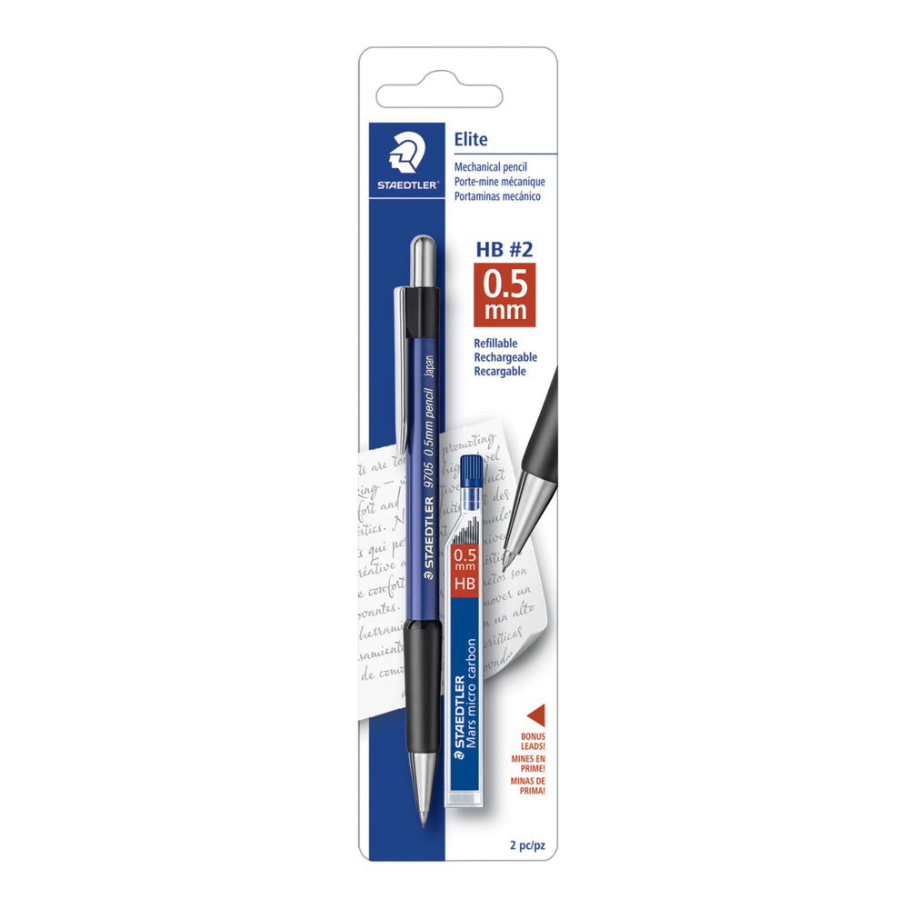 Image of Staedtler Elite Mechanical Pencil with tube of 12 leads - 0.5mm - 2 Pack