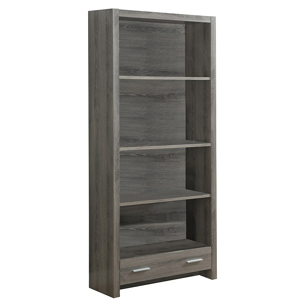 Image of Monarch Specialties - 7087 Bookshelf - Bookcase - 5 Tier - 72"H - Office - Bedroom - Laminate - Brown - Contemporary - Modern