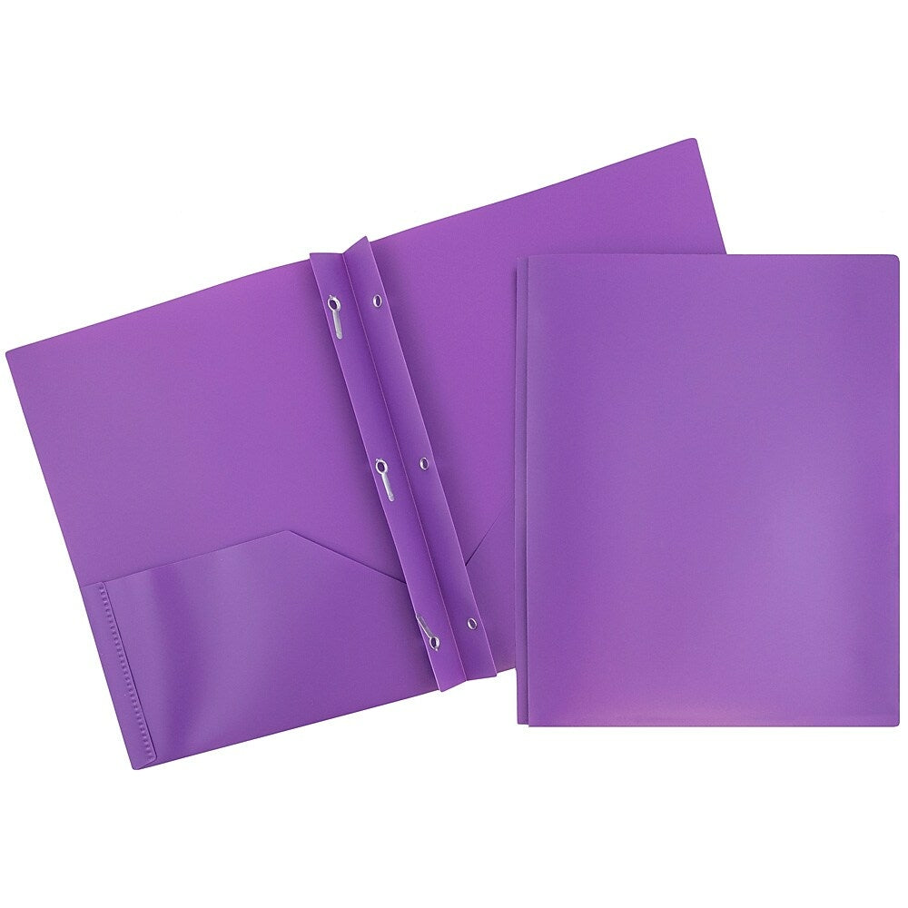 Image of JAM Paper POP Plastic Folder, Purple, 96 Pack