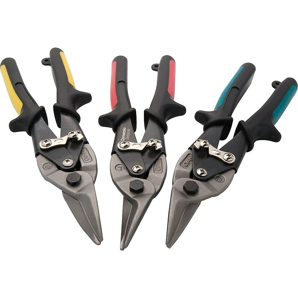 Image of Dynamic Tools 3 Piece Aviation Snips Set, Right/Straight/Left