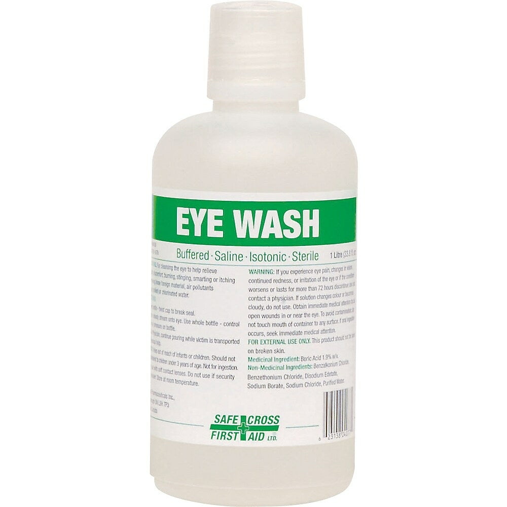Image of Safe Cross First Aid Eye Wash Station Refill, 1 Litre