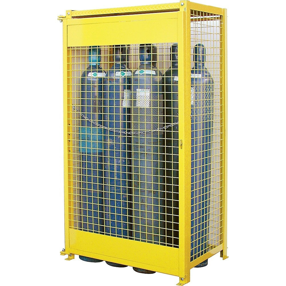 Image of Kleton Gas Cylinder Cabinets, 10 Cylinder Capacity, 44" W x 30" D x 74" H, Yellow