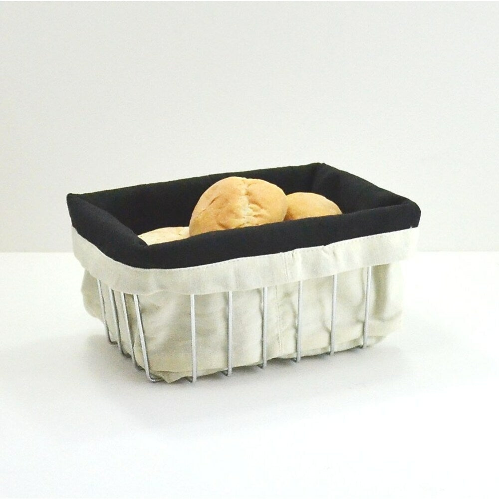 Image of The Storage House Rectangular Wire Bread Basket w/ Warming Bag, Chrome