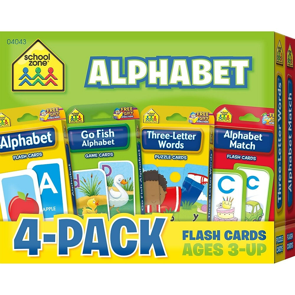 Image of School Zone Alphabet Flash Card, 4 Pack (SZP04043)