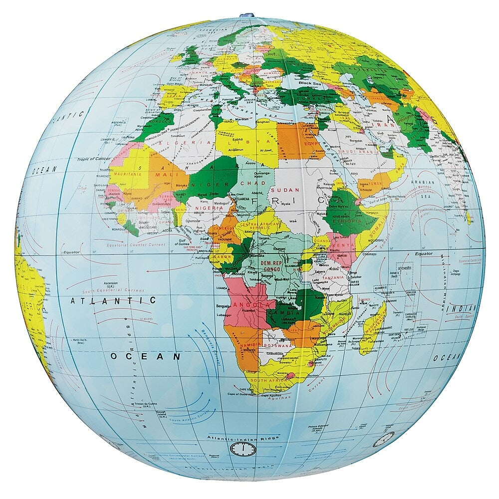 Image of Replogle Globe Political Inflate-a-globe, Light Blue, 16", 2 Pack