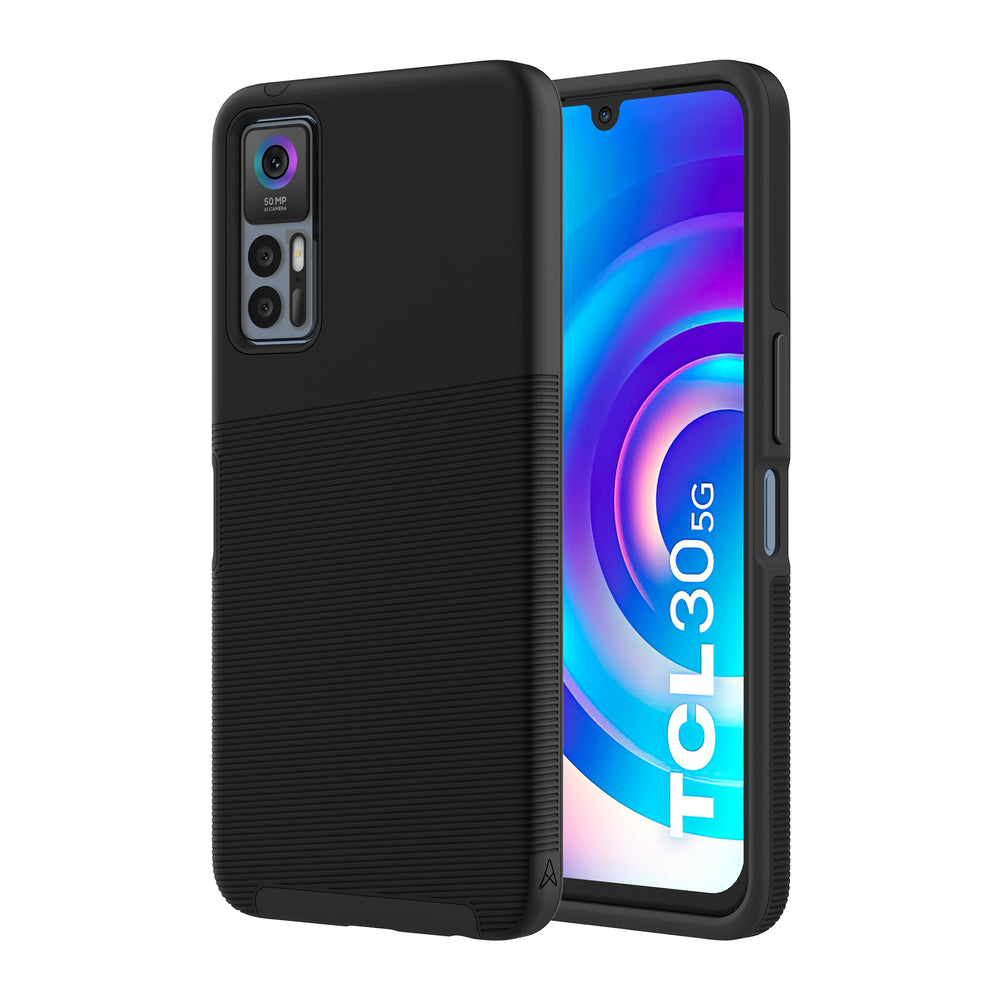 Image of Axessorize PROTech Plus Dual-Layered Anti-Shock Sleek Case for TCL 30 5G - Black