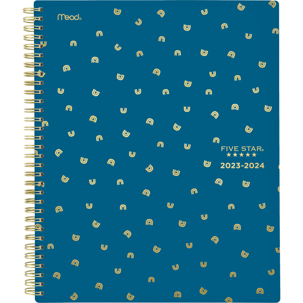 Image of Five Star 2023-2024 Style Academic Weekly/Monthly Planner - 11" x 9" - Blue - Bilingual