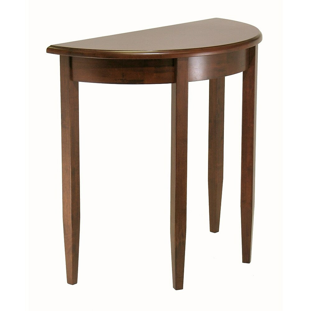 Image of Winsome Concord Half Moon Accent Table, Antique Walnut, Brown