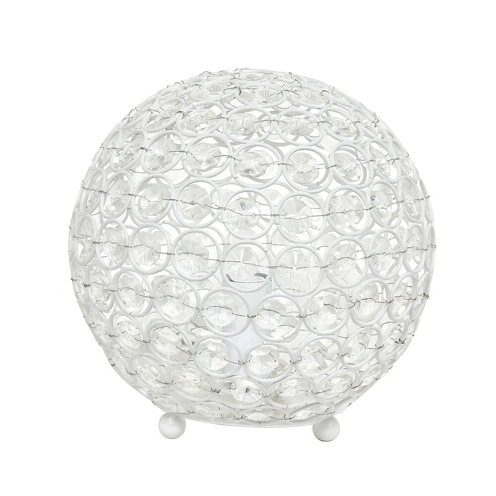 Image of Elegant Designs Crystal Ball Sequin Table Lamp, White (LT1026-WHT)