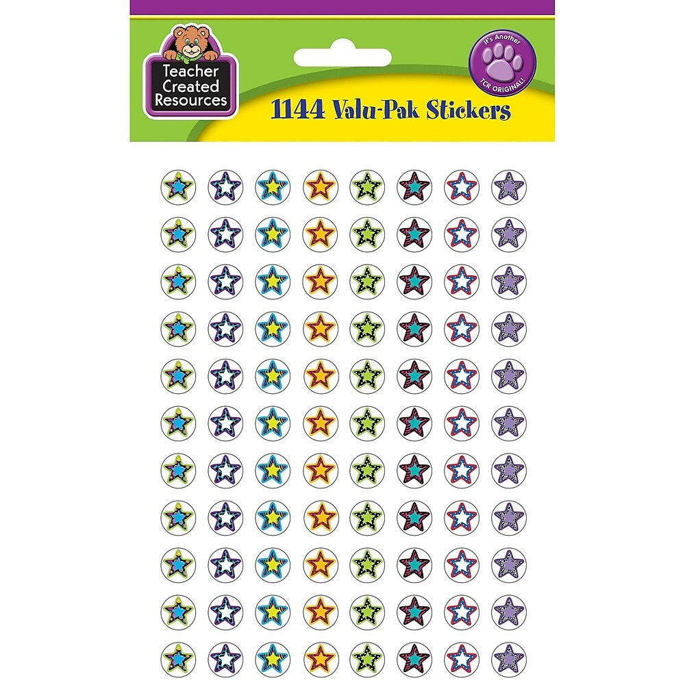 Image of Teacher Created Resources Mini Stickers, Fancy Stars 2 Valu-Pak, 6864 Pack, 1144 Pack