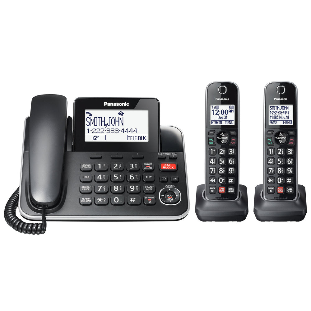 Image of Panasonic 2-Handset Corded/Cordless Telephone with Digital Answering Machine