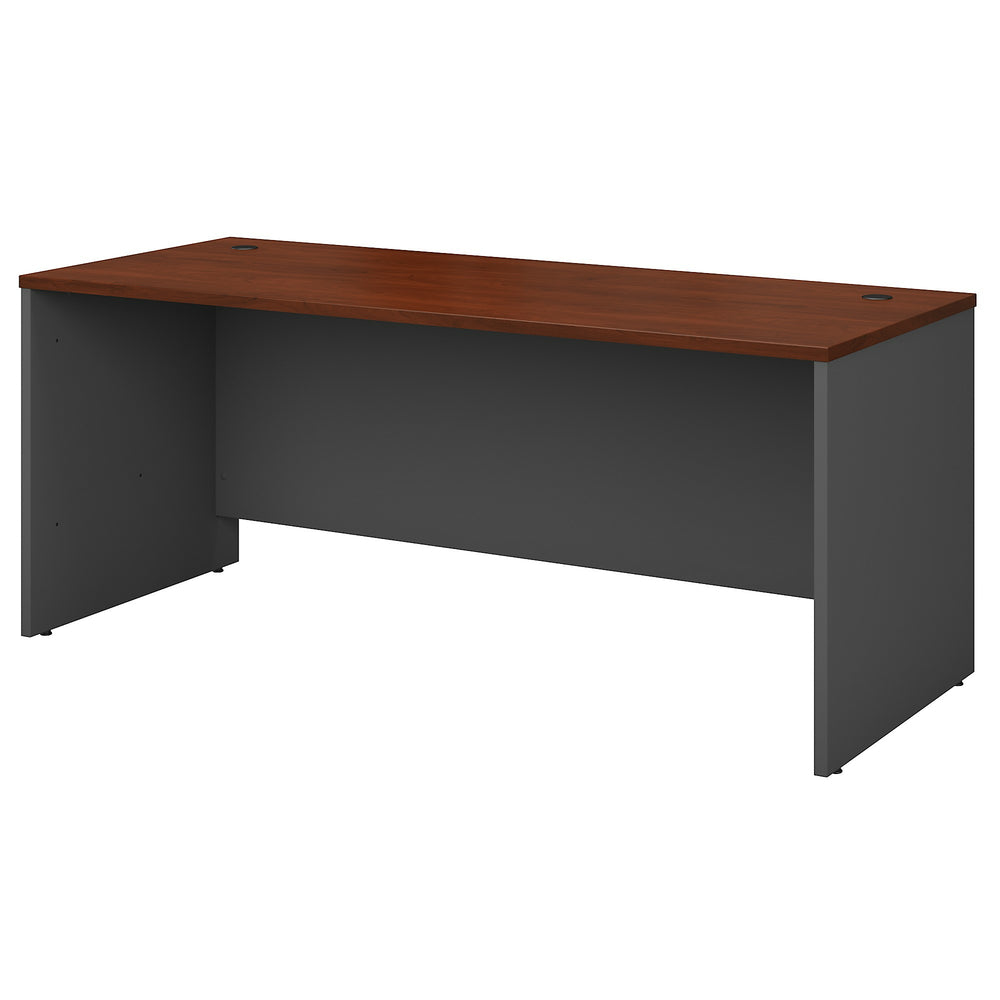 Image of Bush Business Furniture Westfield 72"W x 30"D Office Desk, Hansen Cherry/Graphite Grey (WC24436), Brown