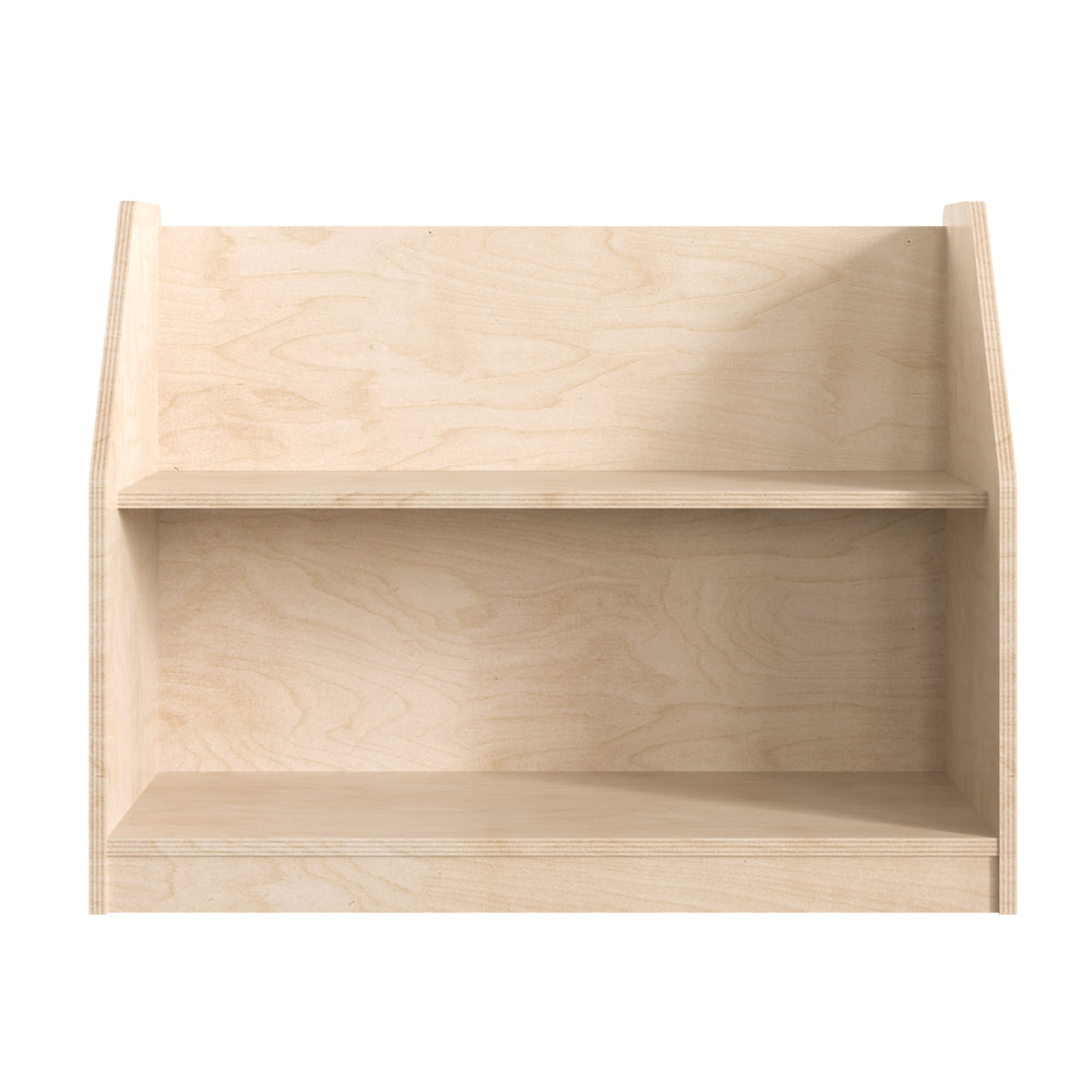 Image of Flash Furniture Bright Beginnings Commercial Grade Modular 2 Shelf Wooden Classroom Display Shelf - Natural, Brown