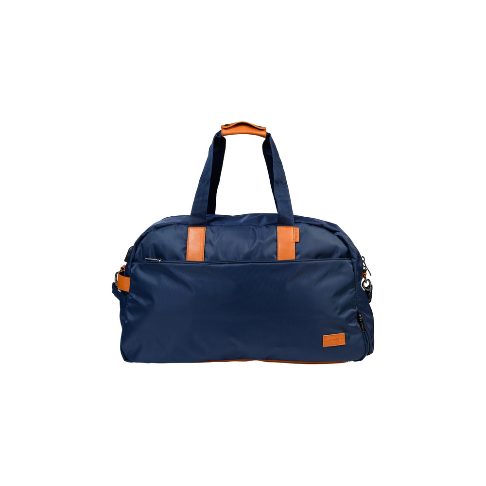 Image of CHAMPS The Weekender Smart Water-Proof Nylon Duffle Bag with Charging Port - Navy, Blue