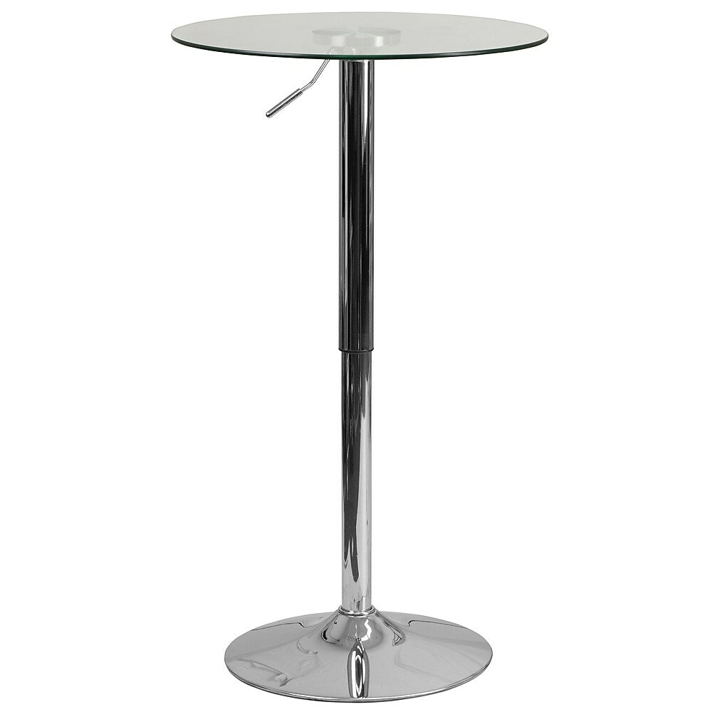Image of Flash Furniture 23.5" Round Adjustable Height Glass Table, White