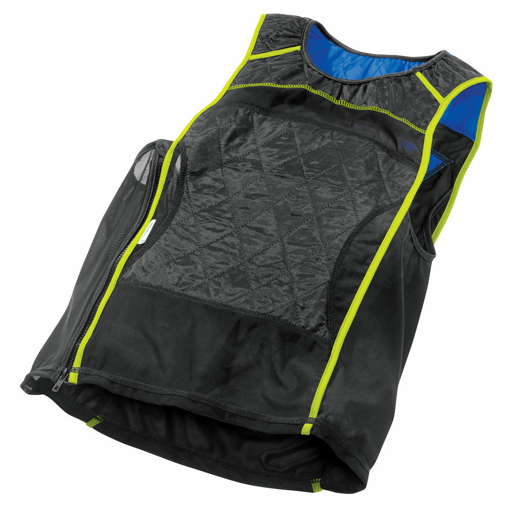 Image of TechNiche HyperKewl Evaporative Cooling KewlShirt Tank Top - Black and Hi Vis Yellow - Large